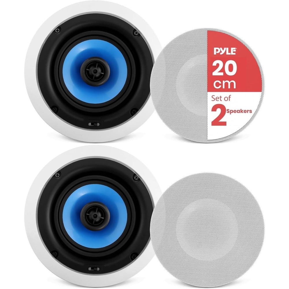 Pyle 8in‎ In Ceiling Speakers PIC8E 300W 2 Way 8 Ohm Home Audio Pair